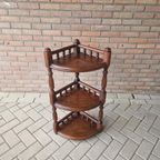 Vintage Eiken Hoek Etagére Hoekkastje thumbnail 5