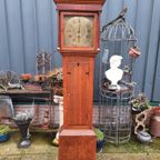 Antieke Staande Engelse Klok Afm. 47x22cm En 215cm Hoog thumbnail 1
