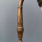 Antieke Art Nouveau Tafellamp Met Matglazen Kapje thumbnail 12