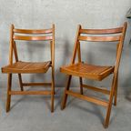 2x Vintage Houten Klapstoelen – Beuk thumbnail 2