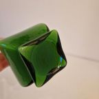 Vintage Vaasje Groen Persglas Groene Vaas thumbnail 7