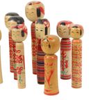 Lot Van 13 Traditionele Vintage Kokeshi Japan Tweede Helft 20E Eeuw thumbnail 13