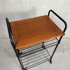 2X Vintage Bijzettafel/70’S Trolley In Teak thumbnail 8