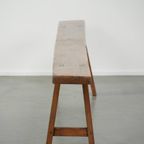 Tijdloze Franse Brocante Halbank/ Bankje Voor Aan De Eettafel Met Een Geweldige Uitstraling thumbnail 4