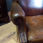 Schapenleren Vintage Clubfauteuil In Art Deco Stijl thumbnail 15