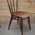 Retro Houten Stoelen Met Spijlen Set Van 2 thumbnail 11