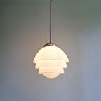 Art Deco Hanglamp In Witte Opaline, Jaren 1920-30 thumbnail 7