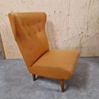 50's Vintage Fauteuil Perzik Kleur Fifties Retro Fauteuil thumbnail 2