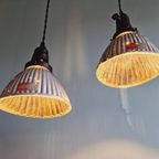 Lot De 3 Suspensions "Gal" En Verre Mercurisé, Années 1930 thumbnail 12