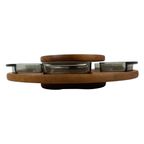 Digsmed - Lazy Susan / Serving Tray - Teak Wood And Smoked Glass - 1950’S Scandinavian Design thumbnail 9