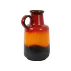 Fat Lava West Germany Vaas Aardewerk Scheurich Oranje Rood Zwart 408-40 thumbnail 6