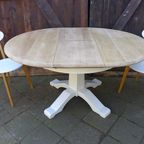Prachtige Landelijke Ronde Eiken Tafel 120 Cm thumbnail 25