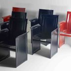 Zes Postmodernistische Design "Solaria" Stoelen Van Arrben, Italië Uit 1980 In Leer thumbnail 10