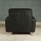Vintage Lederen Fauteuil – Zwart – Jaren 70 thumbnail 10