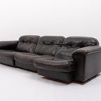 De Sede Ds 101 Black Leather Lounge Sofa, 1970’s thumbnail 4