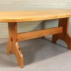 Vintage Grote Massief Grenen Eettafel, Ovaal, 180 X 90 Cm thumbnail 13