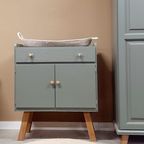 Vintage Commode Met Bladvergroter Groen thumbnail 4