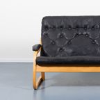 1970’S Sculptural Danish Modern Patchwork Leather Sofa / Bank thumbnail 4