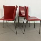 4 Leren Zanotta Stoelen Design Roberto Barbieri thumbnail 4