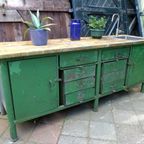 Prachtige Vintage Industriele Werkbank Keukenblok thumbnail 9