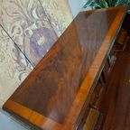 Antieke Engelse Ladenkast, Commode, Achter De Bovenste Lade Zit Een Schrijfgedeelte Ca. 1860 Afm. 120x49 En 115cm Hoog. thumbnail 9