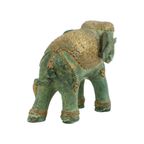 Kleine Vergulde Bronzen Olifant Groene Patine Thailand thumbnail 8