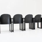 Dialogo Zwarte Leren Eetkamerstoelen Van Afra En Tobia Scarpa Voor B&B Italia, 1974, Set Van 4 thumbnail 14