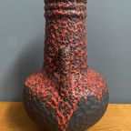 Fat Lava Vase In Red And Black By Fohr West Germany Ceramics thumbnail 5