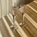 Set Of 4 Vintage Ikea Red Polka Dot Shot / Liqueur Glasses thumbnail 2