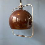 Vintage Gepo Hanglamp In Bruine Kleur | Space Age Light Fixture | Mid Century Moderne Plafondlamp thumbnail 8