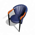6 X Costantini Arm Chair /dark Blue Leather thumbnail 8