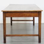 Charmante En Grote Antieke Eettafel Met Een Lade En Prachtige Originele Details thumbnail 9