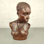 Houten Buste Afrikaanse Vrouw thumbnail 4