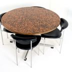 Ronde Eettafel Met Koperen Blad 'driebergen' Vintage thumbnail 8