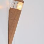 2 Teak Buitenlamp Ellips Rvs Glas Wandlamp Design Lamellen thumbnail 11