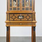 Rijk Gedecoreerde En Ingelegde Antieke Italiaanse Secretaire In Moorse Stijl, Ca. 1860 thumbnail 13