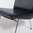 Danish Architectural Chair In Black Vinyl From 1960’S thumbnail 6