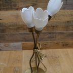 Schemerlamp Messingkleur Met 3 Bloemkapjes thumbnail 7