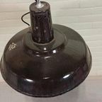 Vintage Industriële Emaille Hanglamp, Zwart thumbnail 6