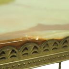 Set Van 3 Nesttafels Onyx Marmer Messing Hollywood Regency thumbnail 16