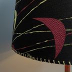 Danish Teak Floor Lamp With Black And Red , Yellow Shade 1960S thumbnail 6