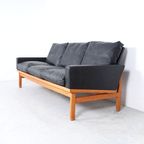 Poul Volther Zwart Leren Bank, 1960S thumbnail 9