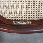 Set Van 6 Hoge Vintage Donkerbruine Bentwood Thonet Stoelen Model “Lange Jan/ Long John” thumbnail 16