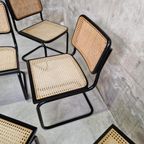 Set Van 6 Cesca Stoelen Marcel Breuer Stijl Webbing Stoelen thumbnail 14
