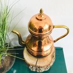 Vintage Theepot Koper En Messing thumbnail 5