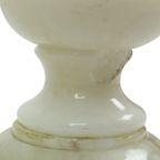 Vintage Verlichte Bijzettafel Zuil Pilaar Lamp Albast Natuursteen thumbnail 5