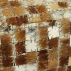 Vintage Vierkante Poef Geitenleer Patchwork Mozaïek Patroon thumbnail 9