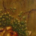 Stilleven Fruit Met Een Kruik Olieverf Op Doek Schilderij Gesigneerd thumbnail 10