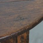 Prachtige Grote Antieke Engelse Pinewood Cricket/ Center Table, Bijzettafel Uit De 19e Eeuw thumbnail 9