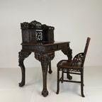 Antieke Chinese Padouk Houten Stoel thumbnail 10